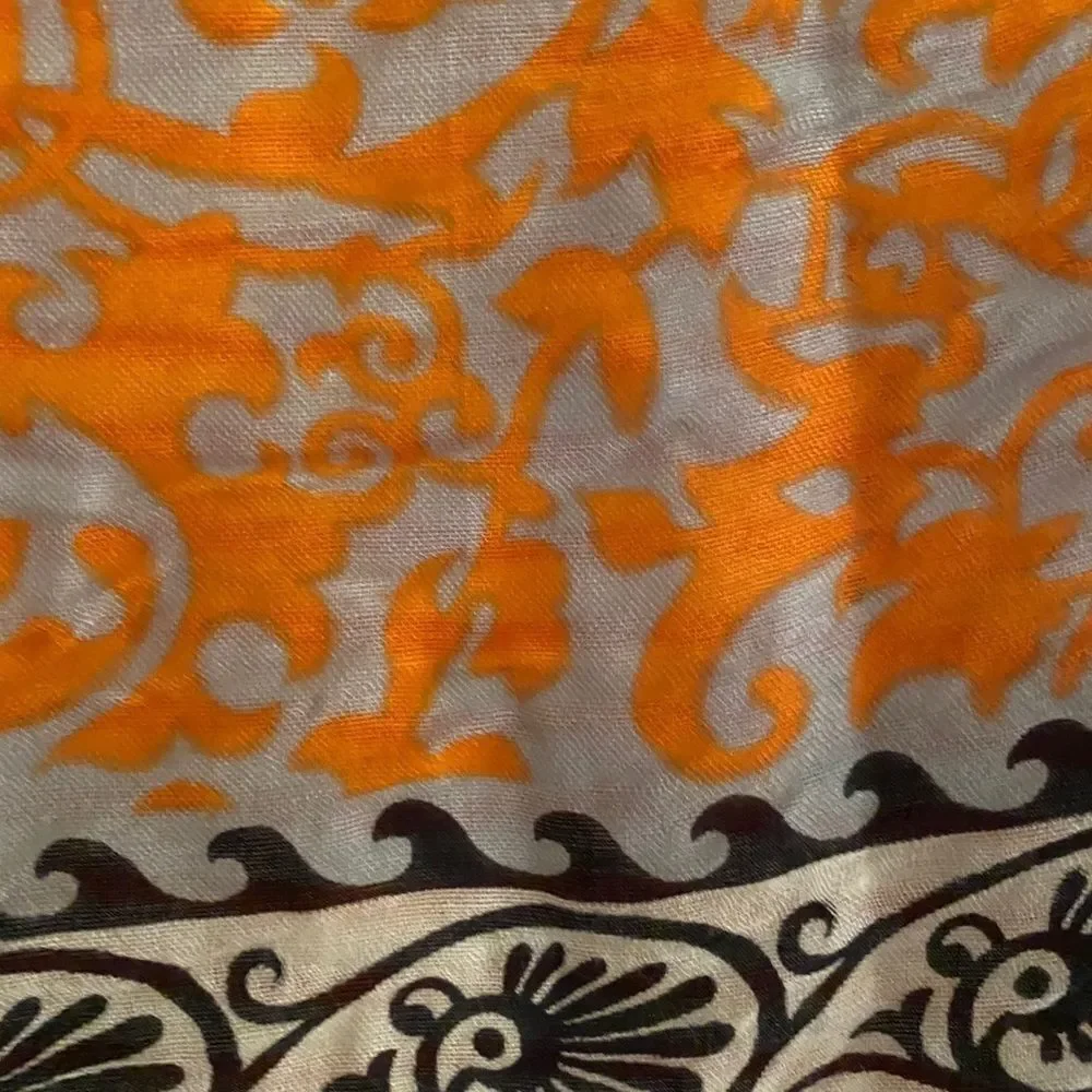 - Nordstrom Brazen Wrap Scarf - 26 x 66 gray orange
